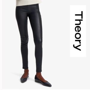 Theory Black lambskin leather leggings size 6